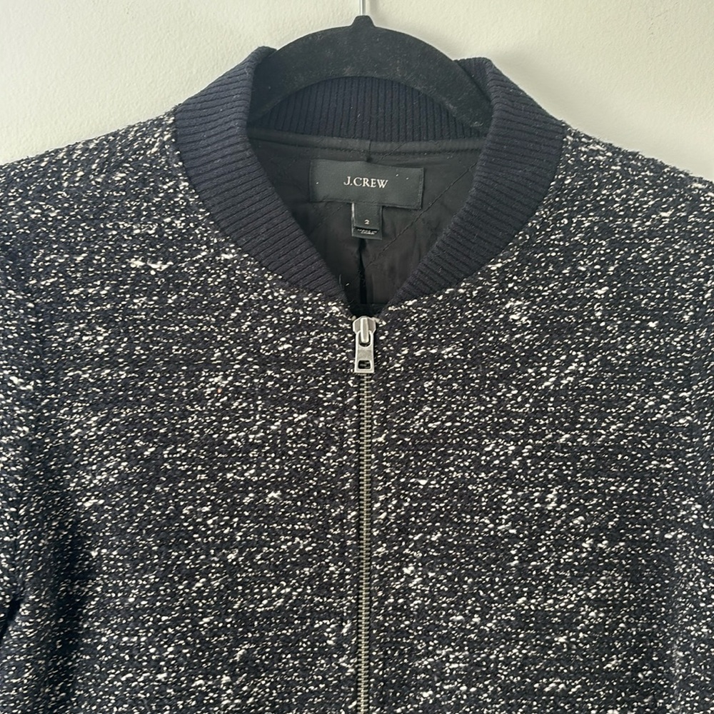 J. Crew Lined Bomber Black/Navy - Size 2